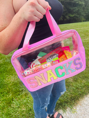 clear chenille snack bags